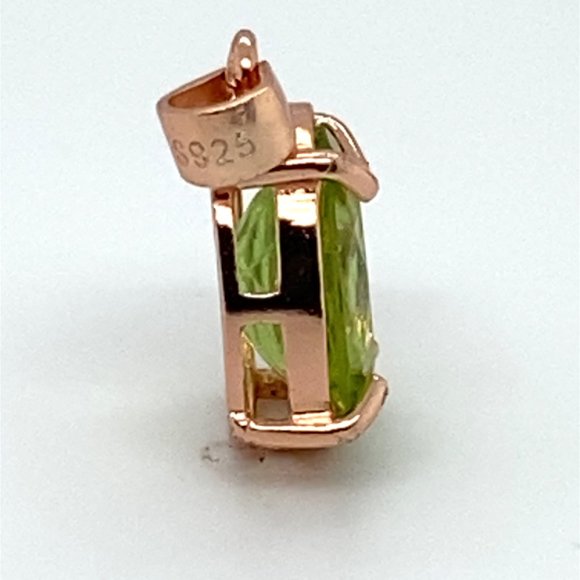 Peridot 2.25ct Rose Gold Finish Solid 925 Sterling Silver Pendant - Picture 4 of 6